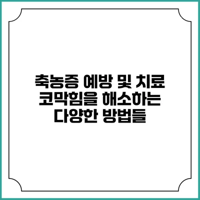 축농증 예방 및 치료: 코막힘을 해소하는 다양한 방법들