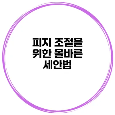 피지 조절을 위한 올바른 세안법