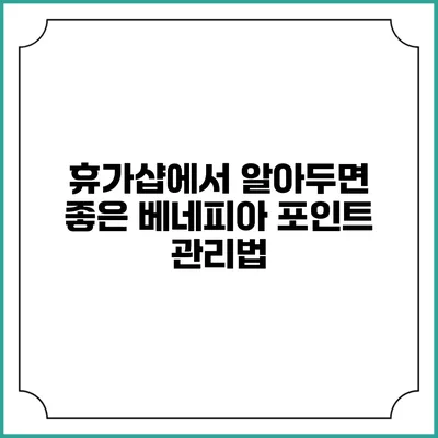휴가샵에서 알아두면 좋은 베네피아 포인트 관리법