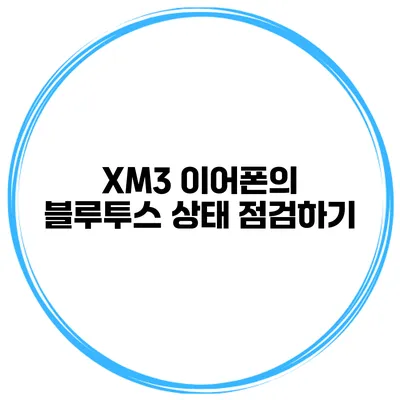 XM3 이어폰의 블루투스 상태 점검하기