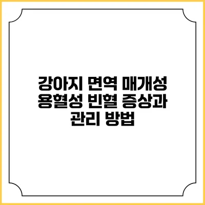 강아지 면역 매개성 용혈성 빈혈 증상과 관리 방법