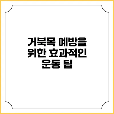 거북목 예방을 위한 효과적인 운동 팁