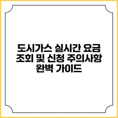 도시가스 실시간 요금 조회 및 신청 주의사항 완벽 가이드