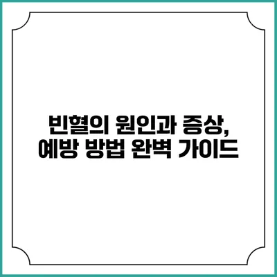 빈혈의 원인과 증상, 예방 방법 완벽 가이드