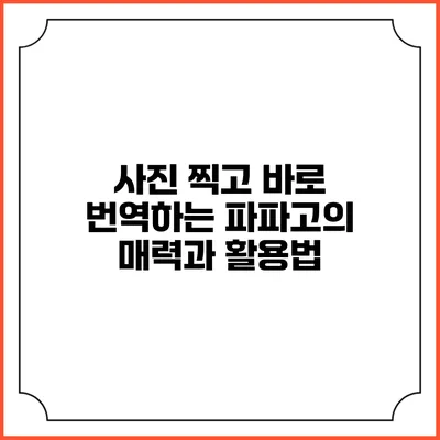 사진 찍고 바로 번역하는 파파고의 매력과 활용법