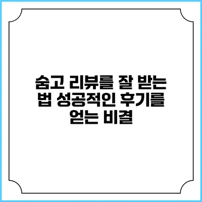 숨고 리뷰를 잘 받는 법: 성공적인 후기를 얻는 비결