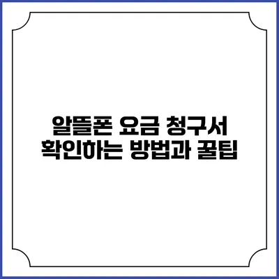 알뜰폰 요금 청구서 확인하는 방법과 꿀팁