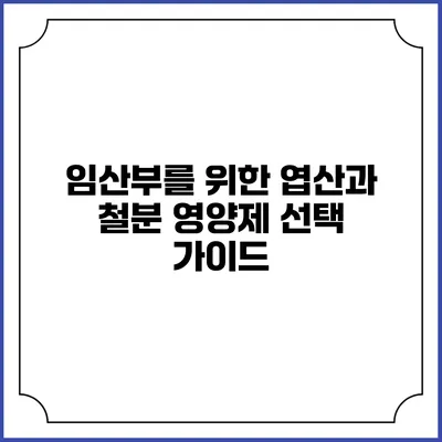 임산부를 위한 엽산과 철분 영양제 선택 가이드