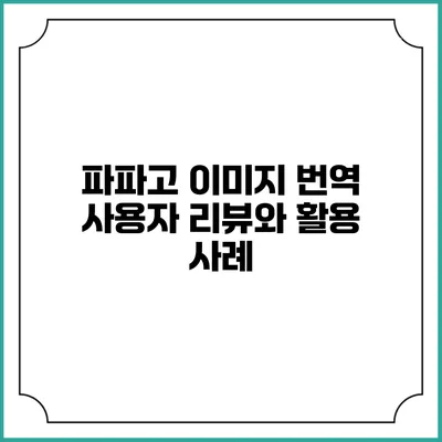 파파고 이미지 번역: 사용자 리뷰와 활용 사례