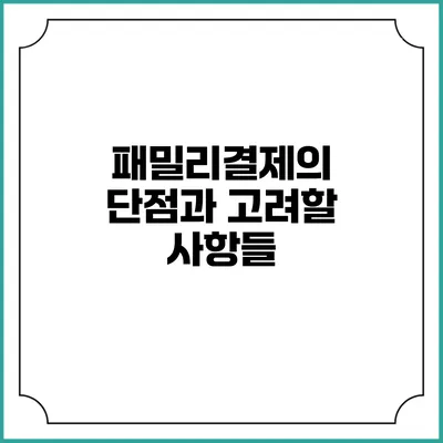 패밀리결제의 단점과 고려할 사항들